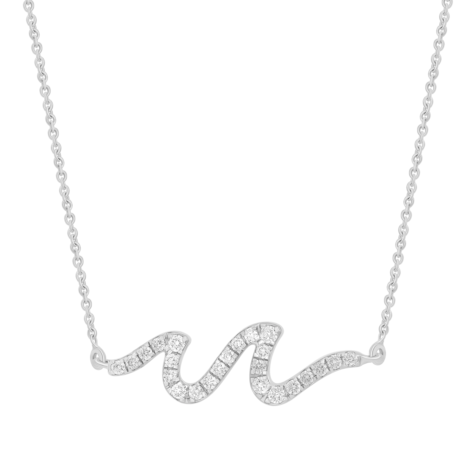 Eternal Wave Necklace with Natural Diamonds in 14k Gold – D'yohe